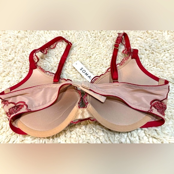 NWT SOMA Wildflower bra;32C, Sexy, Lacey, “Paint the Town Red”, Barbiecore, Chic - Picture 2 of 4